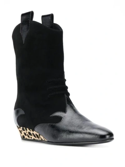 Shop Giuseppe Zanotti Wedge Ankle Boots In Black
