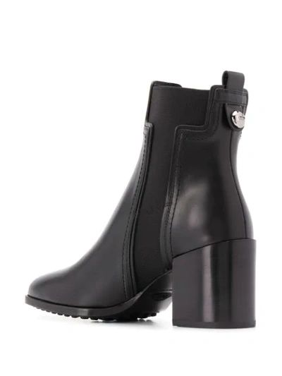 TOD'S BLOCK HEEL ANKLE BOOTS - 黑色