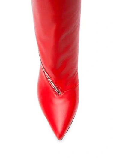 Shop Givenchy Zipped Mid-heel Boots In Red