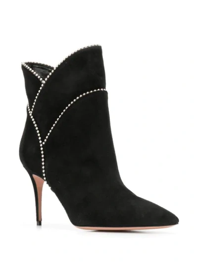 Shop Aquazzura Layered Ankle Boots In Black