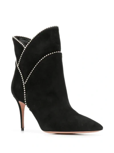 AQUAZZURA LAYERED ANKLE BOOTS - 黑色