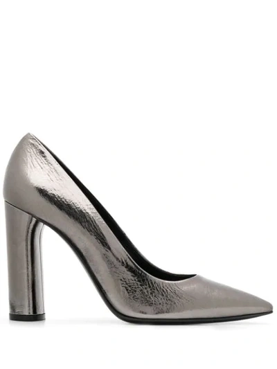 Shop Casadei Pointed Toe Pumps In Metallic