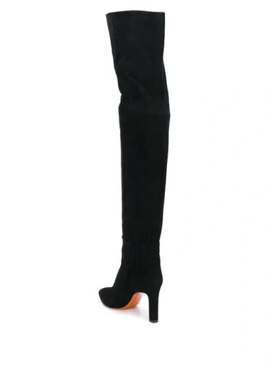 Shop Santoni Thigh-high Boots In Black