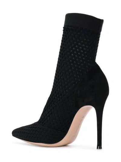 Shop Gianvito Rossi Sock Style Pointed Booties In Black