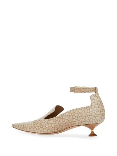 Shop Burberry Stingray-print Pumps In Neutrals