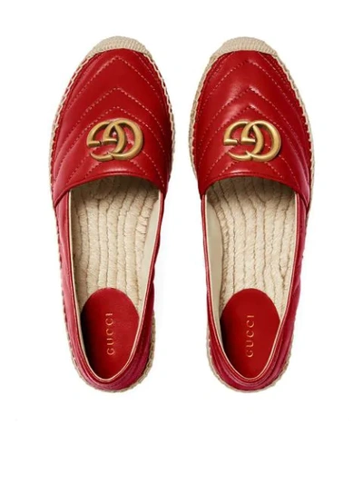 GUCCI DOUBLE G ESPADRILLES - 红色