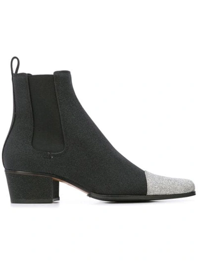 Shop Balmain Block Heel Ankle Boots In Black
