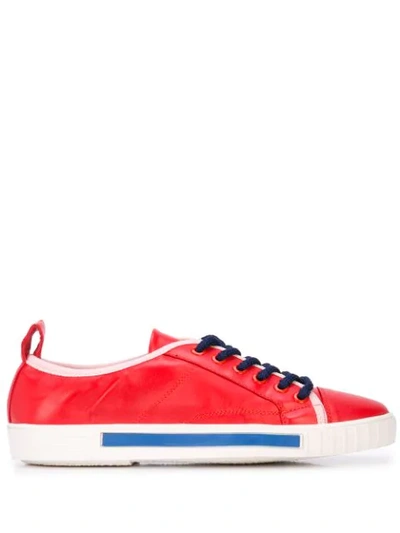 Shop Carven Lace Up Sneakers In Red