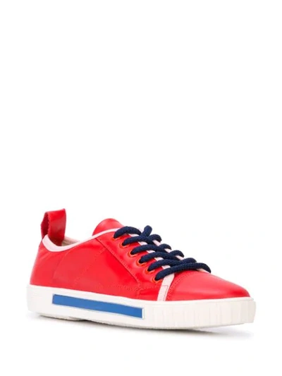 Shop Carven Lace Up Sneakers In Red