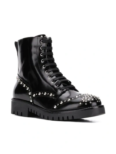 Shop Mcq By Alexander Mcqueen 'bess' Stiefel In Black