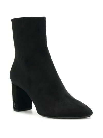 Saint Laurent Lou Ankle Boots In Black