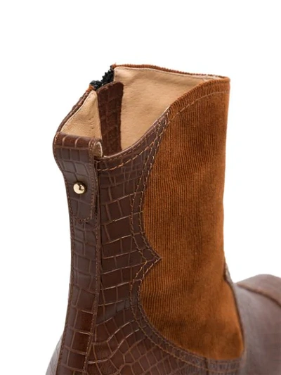 Shop Reike Nen 60mm Snake-effect Western Boots In Brown