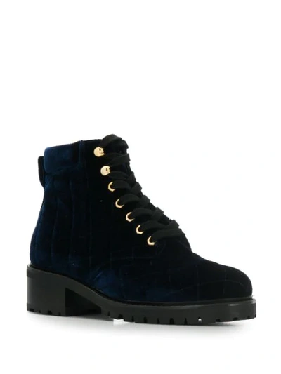 Shop Sandro Lace-up Ankle Boots In Blue