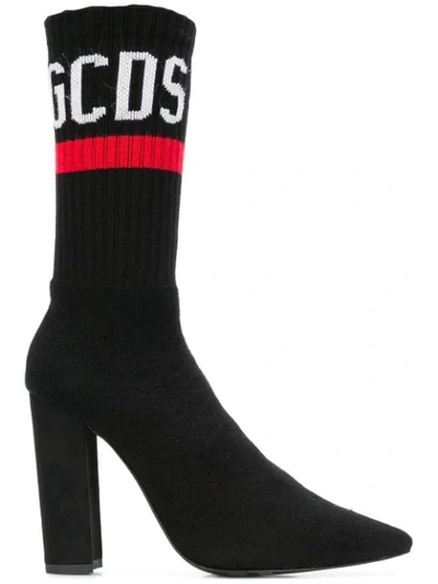 GCDS LOGO袜靴 - 黑色