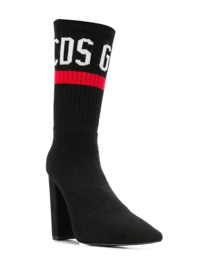 GCDS LOGO袜靴 - 黑色