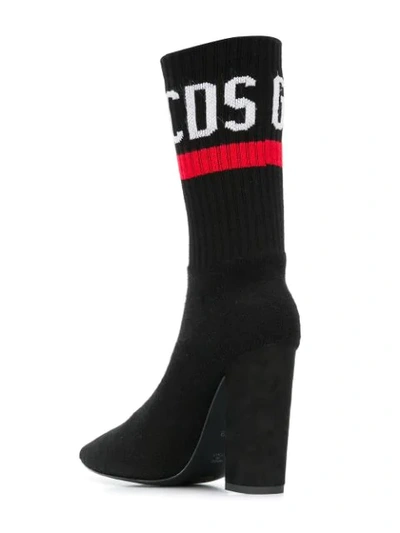 Shop Gcds Logo Sock Boots In Black