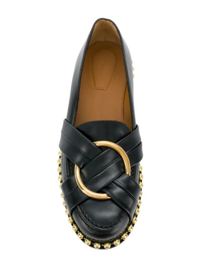 Shop Chloé Classic Embellished Loafers - Black