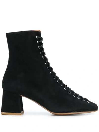Shop By Far Lace Up Ankle Boots In Black