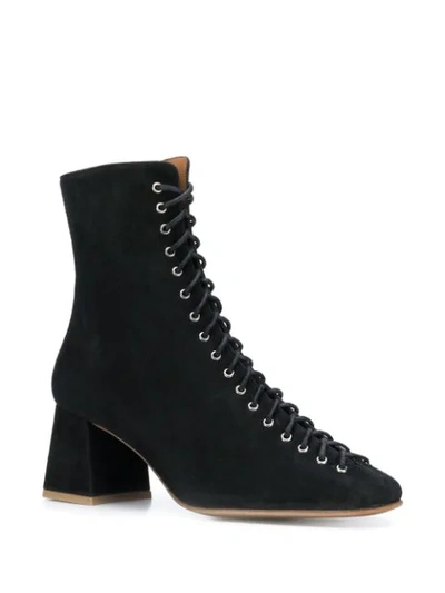 Shop By Far Lace Up Ankle Boots In Black