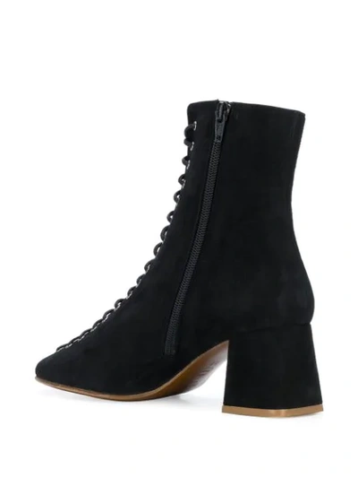 Shop By Far Lace Up Ankle Boots In Black