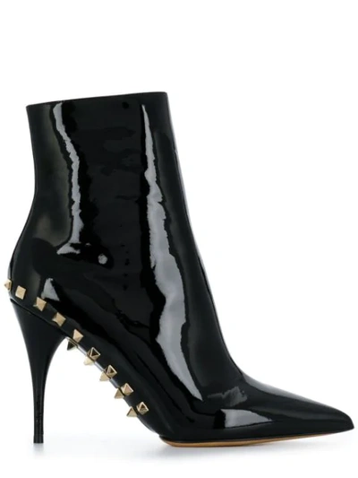Shop Valentino Garavani Jaw Studs Boots In Black