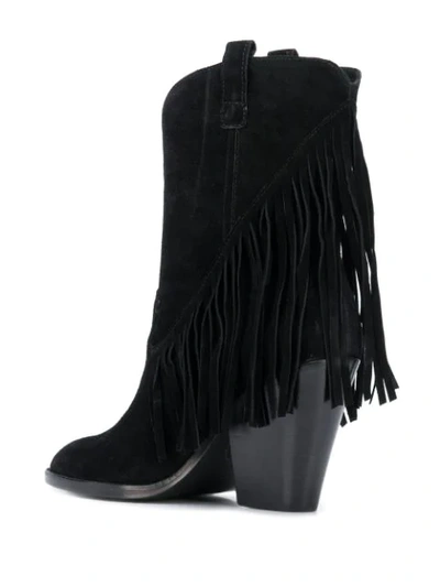 Shop Ash Elison Fringed Boots In Black