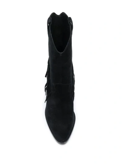 Shop Ash Elison Fringed Boots In Black