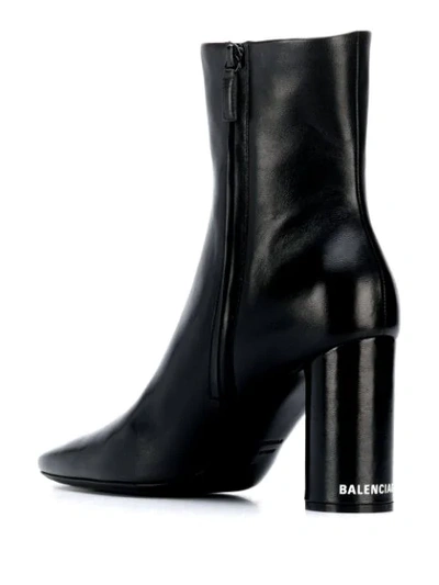 Shop Balenciaga Round Ankle Boots In Black