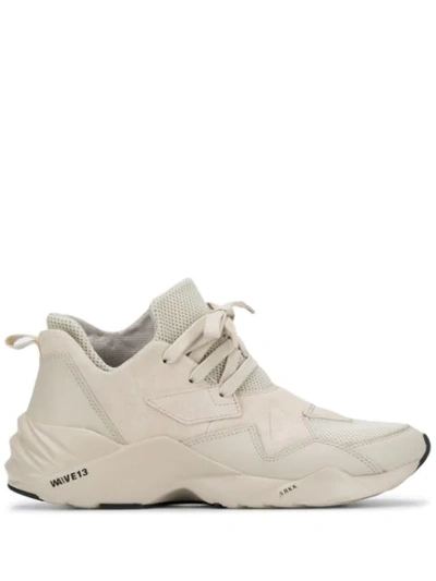 Shop Arkk Mesh Panel Sneakers In Neutrals