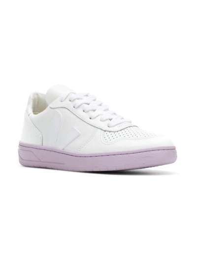 Shop Veja Perforated Low Top Sneakers In White