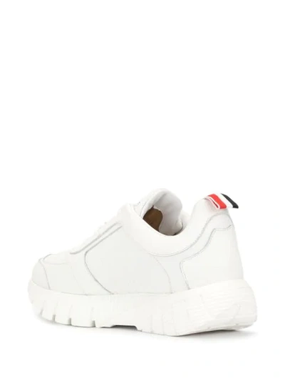 Shop Thom Browne Flex Sole Raised Running Shoe In White