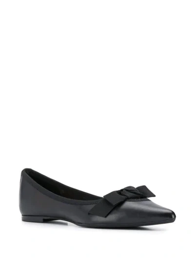 Shop Anna Baiguera Bow-detail Pointed Ballerinas In Black