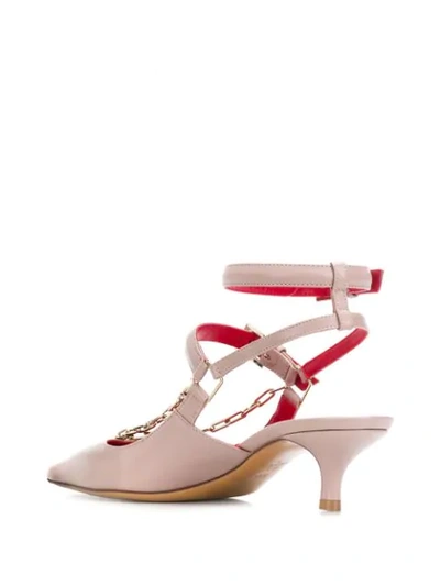 Shop Valentino Chain Detail Pumps In Neutrals