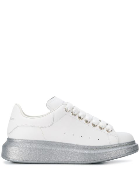 alexander mcqueen sneakers white silver
