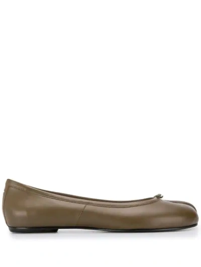 MAISON MARGIELA TABI LEATHER BALLERINAS - 绿色