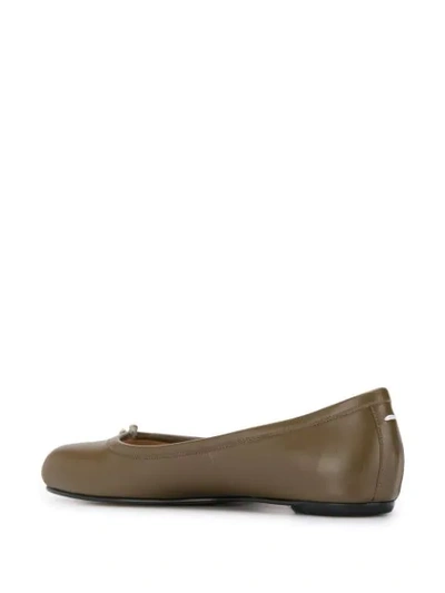 MAISON MARGIELA TABI LEATHER BALLERINAS - 绿色