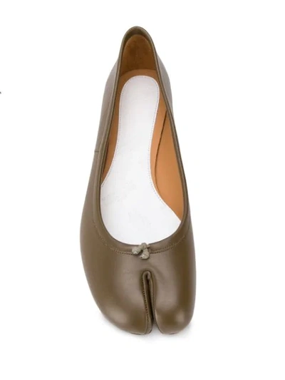 MAISON MARGIELA TABI LEATHER BALLERINAS - 绿色