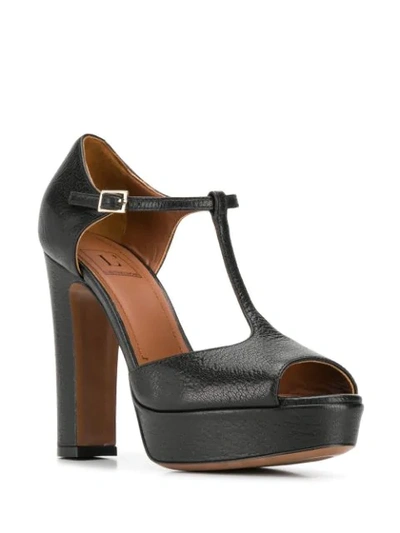 Shop L'autre Chose Peep Toe Pumps In 1001 Black