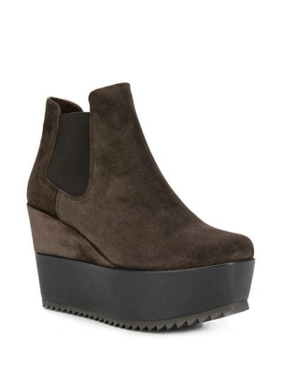 Shop Pedro Garcia Wedged Ankle Boots In Brown