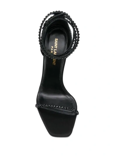 Shop Saint Laurent Opyum Crystal Embellished Sandals In Black