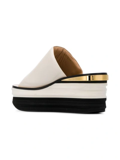 Shop Chloé Camille Wedge Mules In White