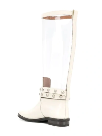 Shop See By Chloé Transparent Panel Boots In Neutrals