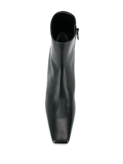 Shop Balenciaga Metallic Bb Logo Block Heel Boots In Black