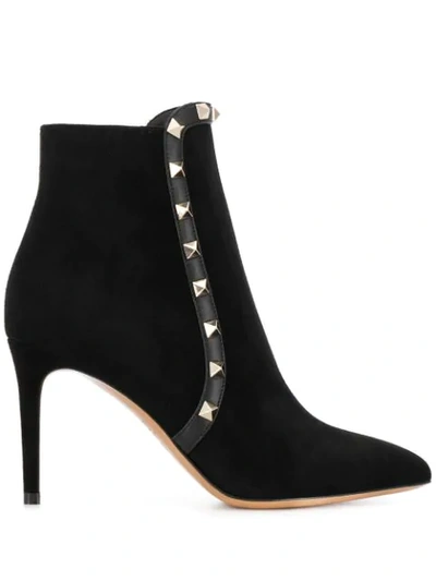 Shop Valentino Garavani Rockstud Ankle Boots In Black