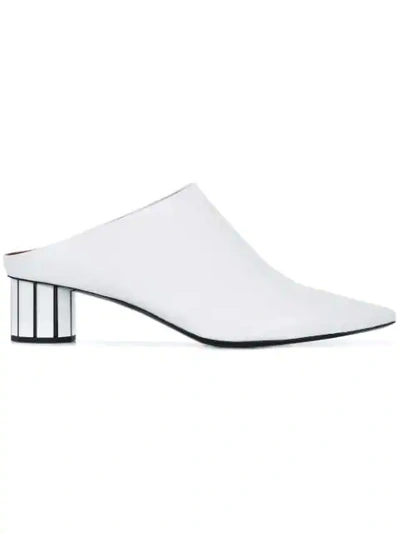 PROENZA SCHOULER 镜面鞋跟穆勒鞋 - OPTIC WHITE/WHITE PLEXI