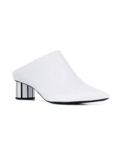 PROENZA SCHOULER 镜面鞋跟穆勒鞋 - OPTIC WHITE/WHITE PLEXI