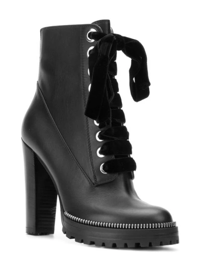 Shop Sergio Rossi Lace-up Ankle Boots - Black