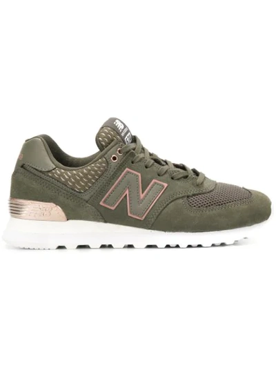 Shop New Balance 574 Low-top Sneakers - Green
