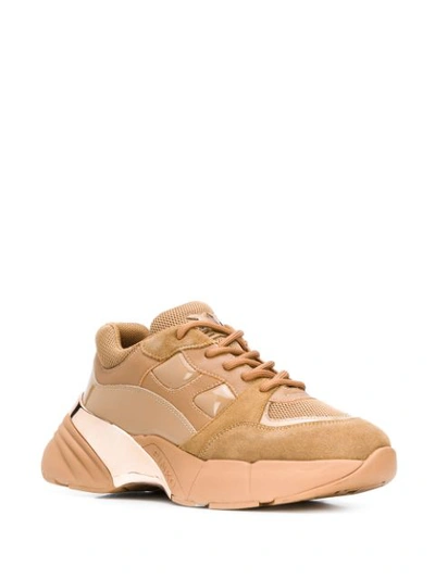 Shop Pinko Chunky Sole Sneakers In Brown