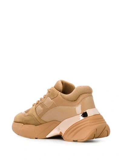 Shop Pinko Chunky Sole Sneakers In Brown